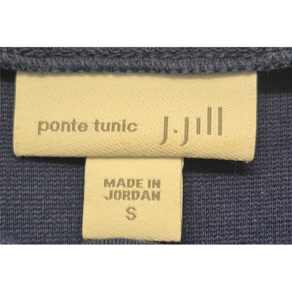 J Jill Women's Ponte‎ Tunic Small blue boat neck long sleeves classic stretch - Picture 3 of 16